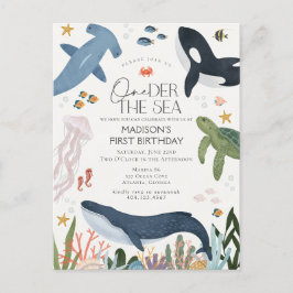 海の下の冒険へようこそ 誕生日パーティー招待状 ポストカード