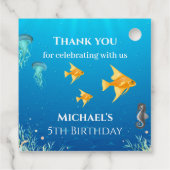 海の下の写真コラージビッグ5誕生日 フェイバータグ (裏面)