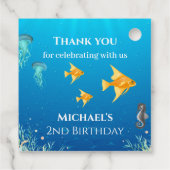 海の下の写真コラージュの大きな2番目の誕生日 フェイバータグ (裏面)