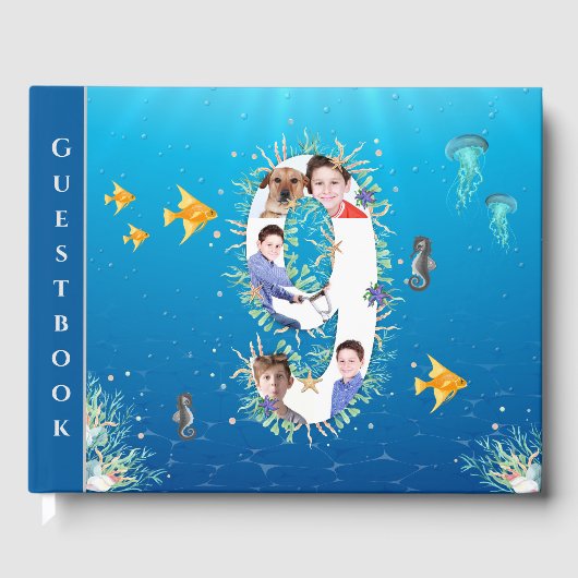 海の下の写真コラージュ大9誕生日 ゲストブック (正面)