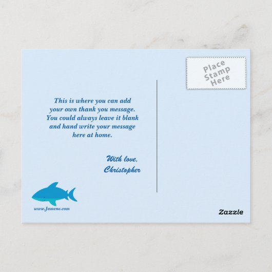 海の下の可愛いおもしろいお感謝していはきがき ポストカード (裏面)