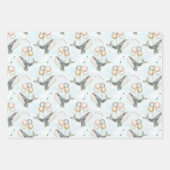 海の下の可愛いパステルホエールバルーン ラッピングペーパーシート (正面3)