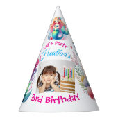 海の下の可愛い人魚の写真子供の誕生日 パーティーハット (正面)