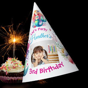 海の下の可愛い人魚の写真子供の誕生日 パーティーハット