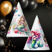 海の下の可愛い人魚の写真子供の誕生日 パーティーハット