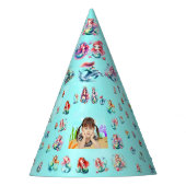 海の下の可愛い人魚の写真子供の誕生日 パーティーハット (正面)