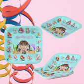 海の下の可愛い人魚の写真子供の誕生日 ペーパープレート