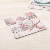 海の下の夢の紙ナプキン スクエアペーパーコースター (アングル)