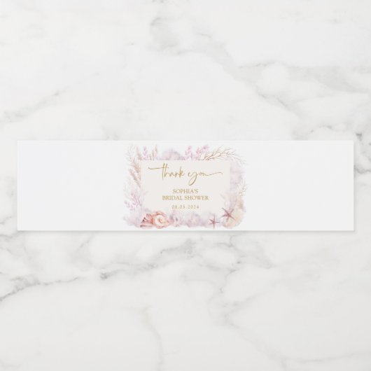 海の下の夢想的な海ブライダルシャワーの好意 ペットボトルラベル (シングルラベル)