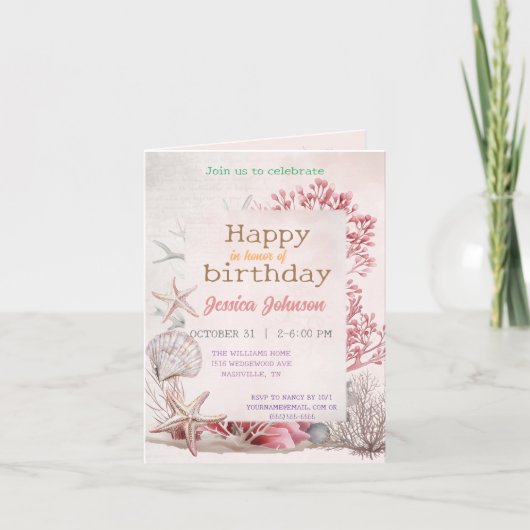 海の下の夢 招待状 (正面)