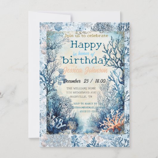 海の下の夢 招待状 (正面)