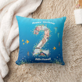 海の下の大きな第2の誕生日フォトコラージュ クッション