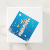 海の下の大きな1歳の誕生日フォトコラージュ フェイバータグ (インサイチュ)