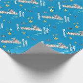 海の下の大きな1歳の誕生日フォトコラージュ ラッピングペーパー (角)