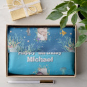 海の下の大きな1歳の誕生日フォトコラージュ 薄葉紙 (ギフト)