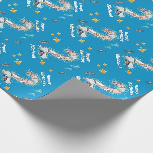 海の下の大きな2番目の誕生日の写真 ラッピングペーパー (角)