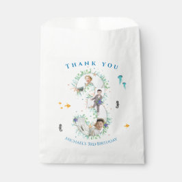 海の下の大きな3番目の写真コラージュ誕生日 フェイバーバッグ