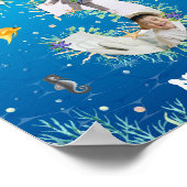 海の下の大きな3番目の誕生日の写真 ポスター (角)