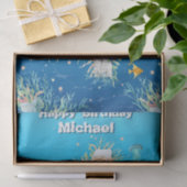 海の下の大きな4番目の誕生日写真コラージュ 薄葉紙 (ギフト)