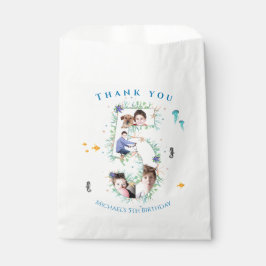 海の下の大きな5番目の写真コラージュ誕生日 フェイバーバッグ