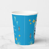 海の下の大きな6番目の誕生日写真コラージュ 紙コップ (右)