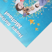 海の下の大きな6番目の誕生日写真コラージュ 薄葉紙 (詳細)