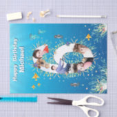 海の下の大きな6番目の誕生日写真コラージュ 薄葉紙 (クラフト)