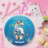 海の下の大きな6誕生日の写真コラージュ ペーパープレート (パーティー)