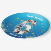 海の下の大きな6誕生日の写真コラージュ ペーパープレート (アングル)