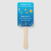 海の下の大きな6誕生日写真コラージュ ハンドファン (裏面)