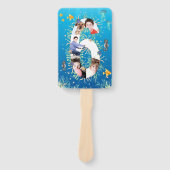 海の下の大きな6誕生日写真コラージュ ハンドファン (正面)