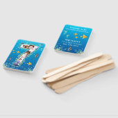 海の下の大きな7誕生日写真コラージュ ハンドファン (組立なし)