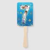 海の下の大きな7誕生日写真コラージュ ハンドファン (正面)