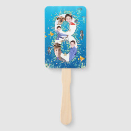 海の下の大きな8誕生日写真コラージュ ハンドファン