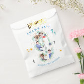 海の下の大きな9番目の写真コラージュ誕生日 フェイバーバッグ (封をした状態)