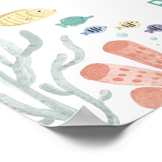 海の下の女の子の最初の誕生日へようこそ ポスター (角)