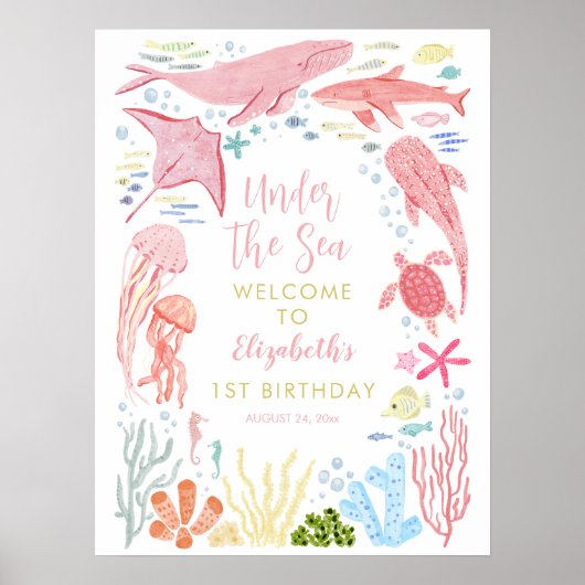 海の下の女の子の最初の誕生日へようこそ ポスター (正面)