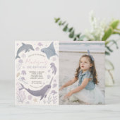 海の下の女の子の誕生日パーティーの写真 招待状 (スタンド正面)