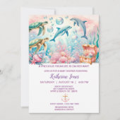 海の下の女の子 ベイビーシャワー 招待状 (正面)