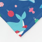 海の下の子供たちクリスマスシャークのナルワル フリースブランケット (角)