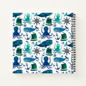 海の下の子供たち 水彩海洋オクトパス ノートブック (裏面)