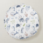 海の下の子供部屋デコール、シーホース ラウンドクッション (裏面)