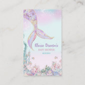 海の下の小さな人魚おむつラッフルベビー エンクロージャーカード (裏面)