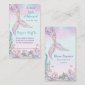 海の下の小さな人魚おむつラッフルベビー エンクロージャーカード (正面/裏面)