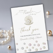海の下の小さな真珠の真珠の赤ちゃんシャワー サンキューカード