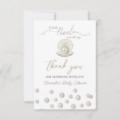 海の下の小さな真珠の真珠の赤ちゃんシャワー サンキューカード (正面)