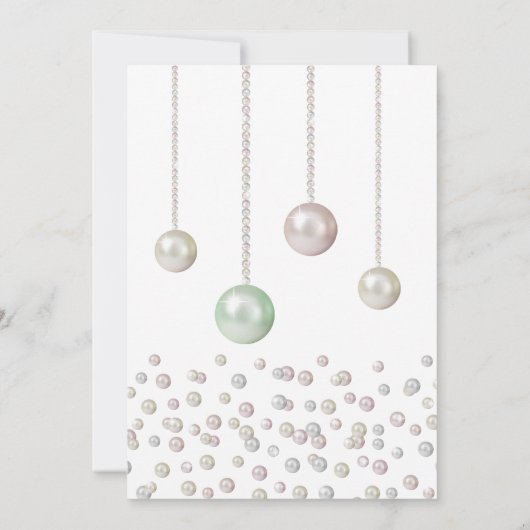 海の下の小さな真珠の真珠の赤ちゃんシャワー 招待状 (裏面)