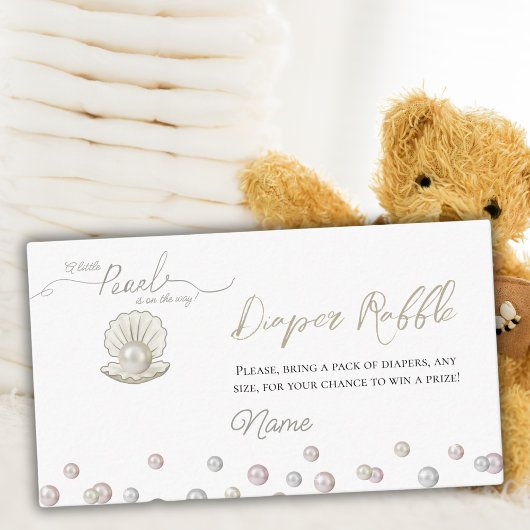 海の下の小さな真珠の赤ちゃんシャワーおむつゲーム エンクロージャーカード