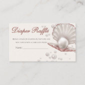 海の下の小さな真珠の赤ちゃんシャワーおむつ エンクロージャーカード (正面)