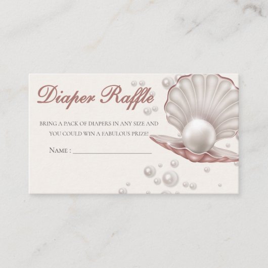 海の下の小さな真珠の赤ちゃんシャワーおむつ エンクロージャーカード (正面)